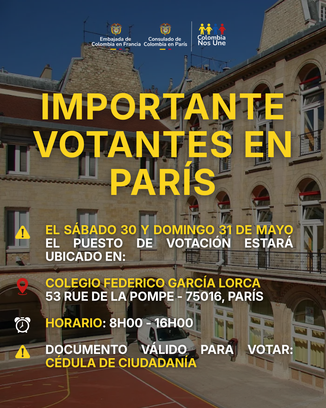 PUESTO DE VOTACIÓN PARÍS FIN DE SEMANA 