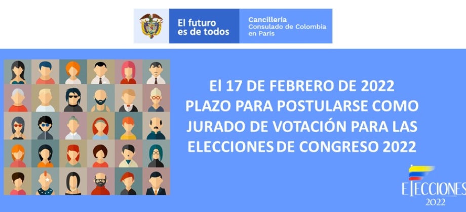 El 17 de febrero de 2022 finaliza plazo para postularse como jurado de votación para las elecciones de congreso 2022