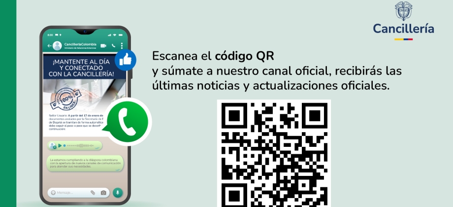 Únete al canal de WhatsApp de la Cancillería y mantente informado 